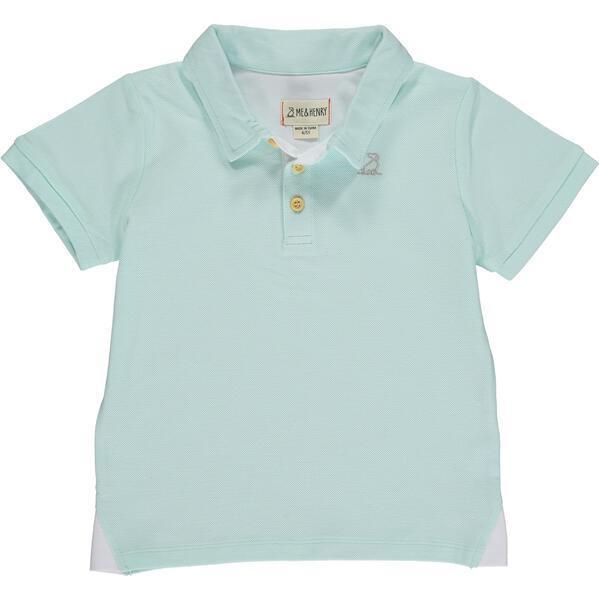 Short Sleeve Pique Polo Shirt With Henry Embroidery, Mint