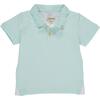 Short Sleeve Pique Polo Shirt With Henry Embroidery, Mint - Polo Shirts - 1 - thumbnail