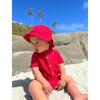 Twill Bucket Hat With Pocket, Red - Hats - 2