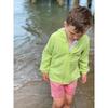 Stripe Zip-Up Towelling Hooded Top, Green - Sweatshirts - 2