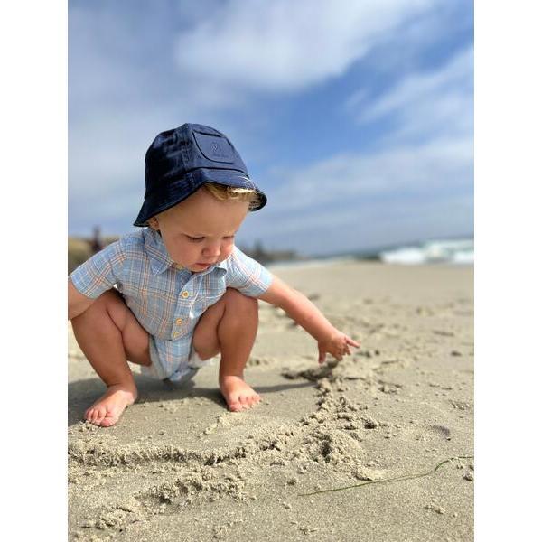 Twill Bucket Hat With Pocket, Navy - Hats - 2