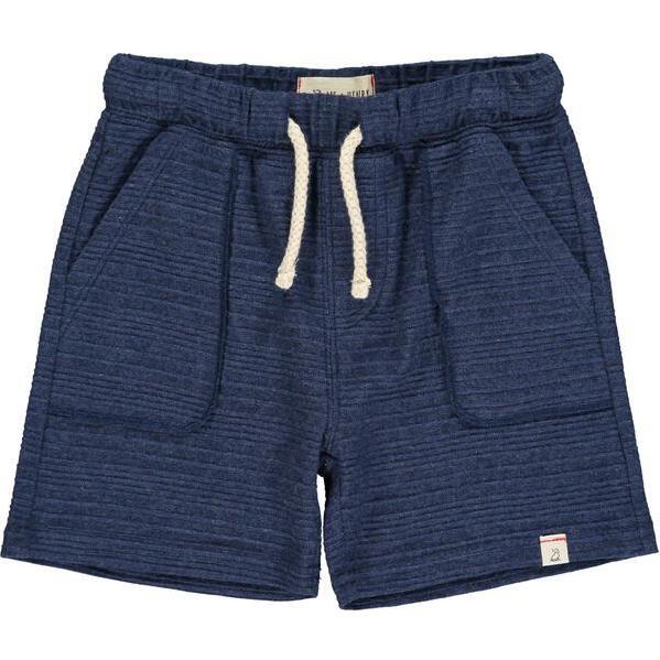 Ribbed Drawstring Shorts, Navy