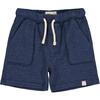 Ribbed Drawstring Shorts, Navy - Shorts - 1 - thumbnail