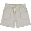 Ribbed Drawstring Shorts, Grey - Shorts - 1 - thumbnail