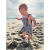 Plaid Woven Overalls With Front Pocket, Navy - Overalls - 2