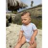 Micro-Stripe Short Sleeve Onesies In Three Sizes, Aqua, Navy And Blue (Pack Of 3) - Onesies - 2