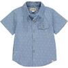 Sailor Print Short Sleeved Shirt, Chambray - Shirts - 1 - thumbnail