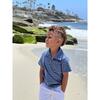 Stripe Short Sleeve Polo Shirt, Blue And Cream - Polo Shirts - 2