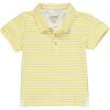 Stripe Short Sleeve Pique Polo Shirt With Henry Embroidery, Yellow And White - Polo Shirts - 1 - thumbnail