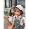 Gauze Coton Overalls With Adjustable Straps, Grey - Overalls - 2