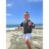 Long Sleeve Stripe Hooded Pull-Over Sweater, Navy - Sweatshirts - 2