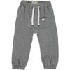 Cotton Gauze Jog Pant Style Trousers With Cuff And Fake Tie Cord, Blue - Pants - 1 - thumbnail