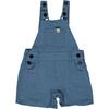 Cotton Gauze Buttoned Straps Overalls, Blue - Overalls - 1 - thumbnail