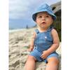 Cotton Gauze Buttoned Straps Overalls, Blue - Overalls - 2