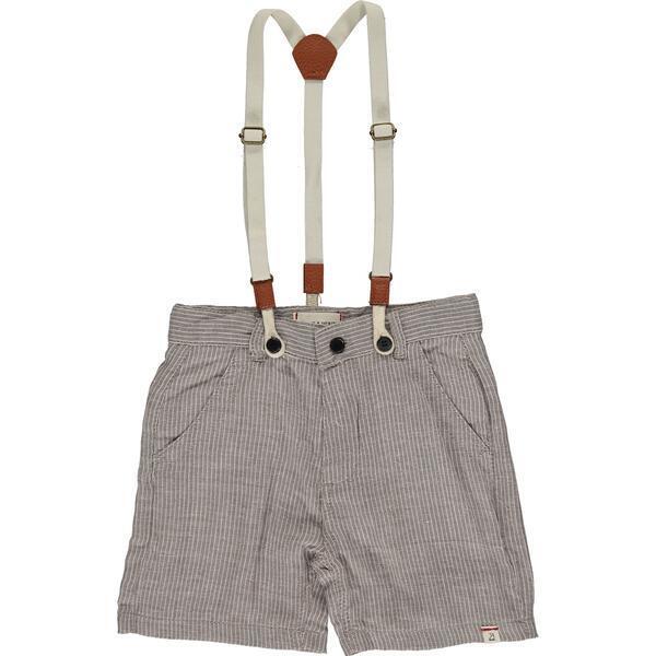 Cotton Gauze Shorts With Removeable Suspenders, Brown