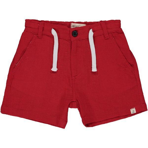 Cotton Drawstring Shorts, Red - Shorts - 1