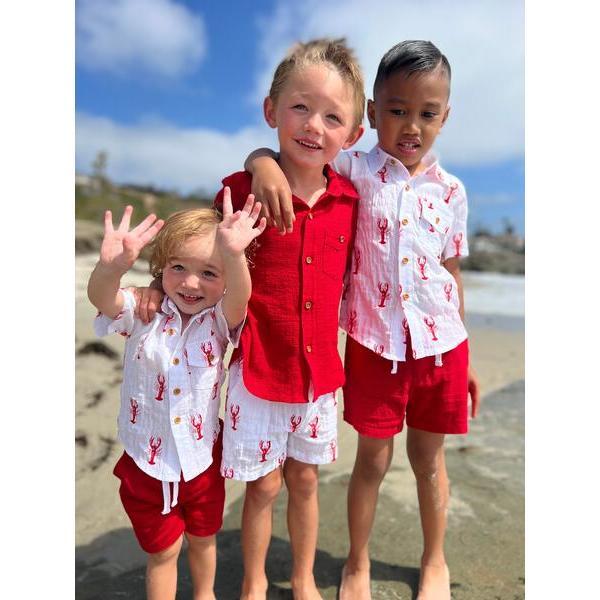 Cotton Drawstring Shorts, Red - Shorts - 2