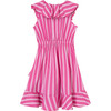 High-Low Mock Wrap Dress With Loop Closure, Pink - Dresses - 2 - thumbnail