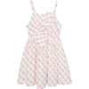 Colorful Eyelet Twisted Bow Front Dress With Straps, White - Dresses - 1 - thumbnail