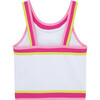 Contrast Trim Neck Tank Top, White - Tees - 3