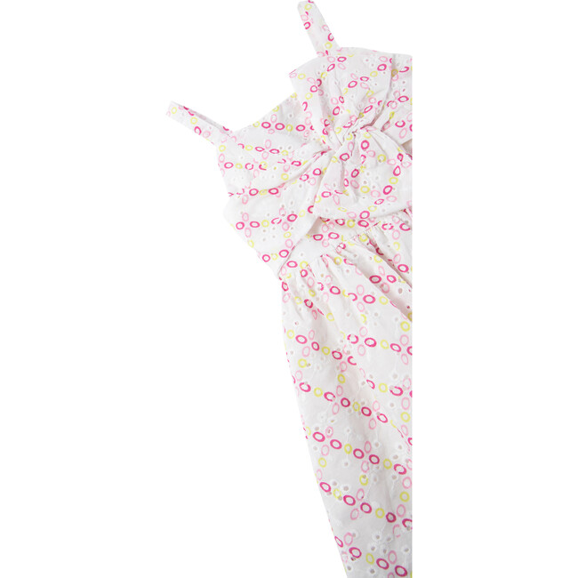 Baby Colorful Eyelet Twisted Bow-Front Dress, White - Dresses - 3