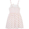 Colorful Eyelet Twisted Bow Front Dress With Straps, White - Dresses - 2