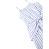 Tie Front Halter Neck Romper, Blue And Stripe - Rompers - 3