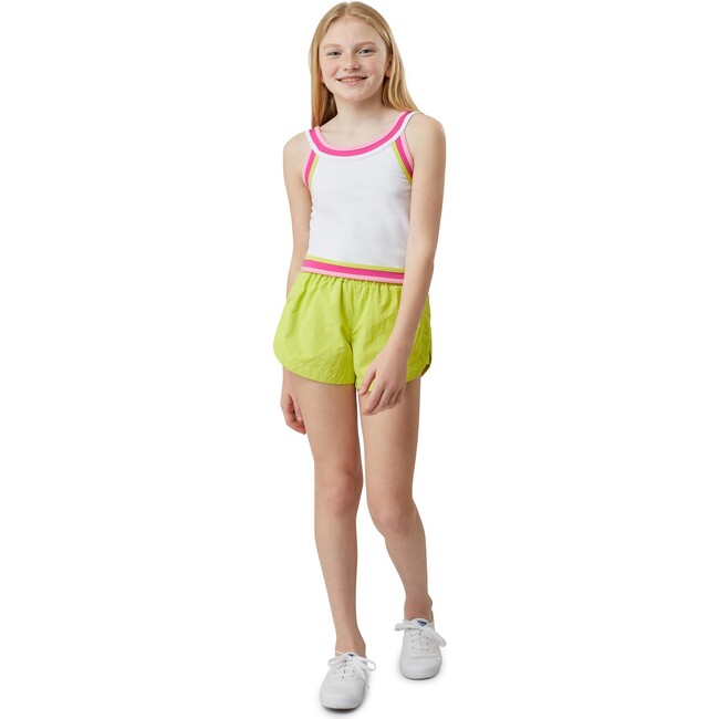 Contrast Trim Neck Tank Top, White - Tees - 5