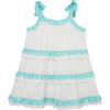 Tiered Metallic Ditsy Dress, White - Dresses - 1 - thumbnail
