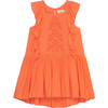 Eyelet Ruffle Dress, Coral - Dresses - 1 - thumbnail