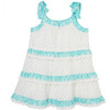 Tiered Metallic Ditsy Dress, White - Dresses - 2