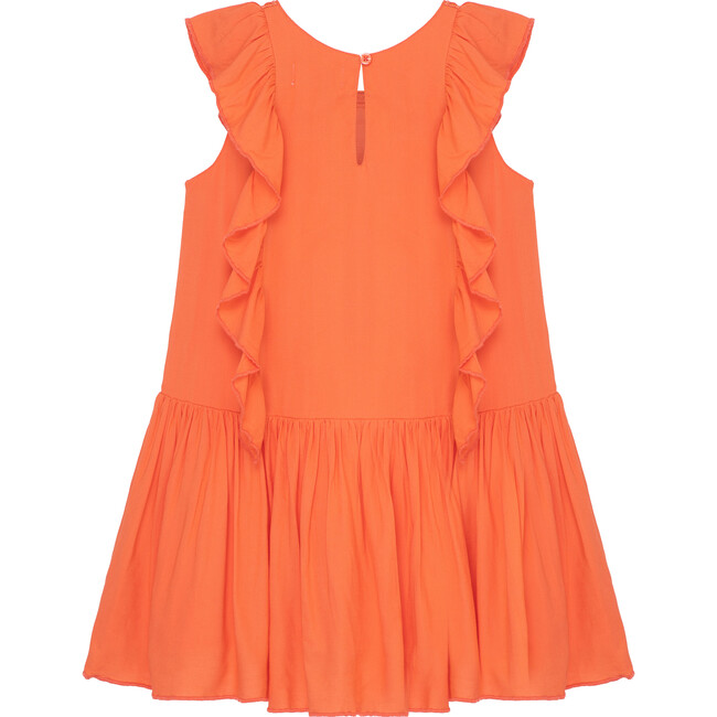 Eyelet Ruffle Dress, Coral - Dresses - 2