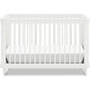 Marin with Cane 3-in-1 Convertible Crib, Warm White and Honey Cane - Cribs - 6