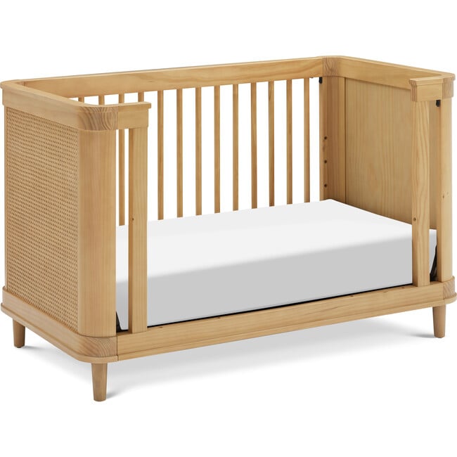 Marin with Cane 3-in-1 Convertible Crib, Honey Cane - Cribs - 3