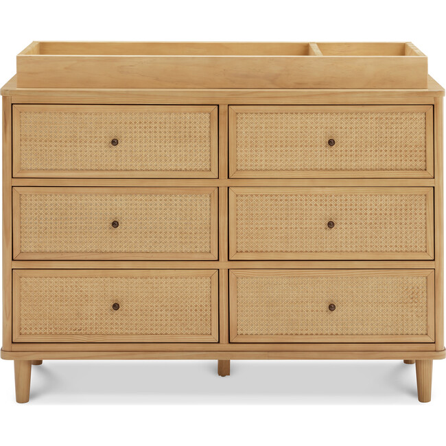 Marin with Cane 6 Drawer Dresser, Honey Cane - Dressers - 5