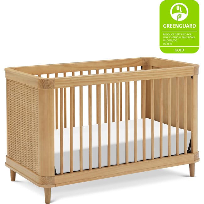 Marin with Cane 3-in-1 Convertible Crib, Honey Cane - Cribs - 5