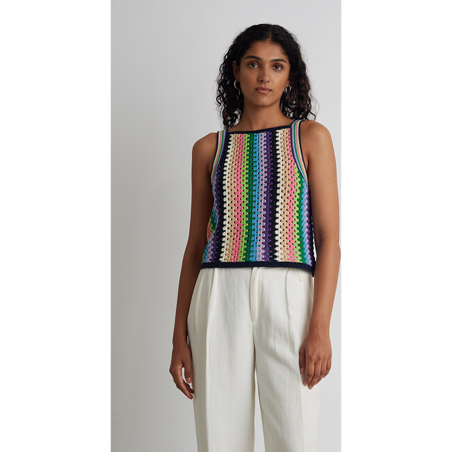 Women's Kerry Crochet Top, Multi Color - Tank Tops - 2