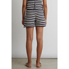 Women's Lara Crochet Stripe Short, Ivory + Navy Stripe - Shorts - 3