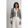 Women's Luna Cardi, Ivory + Navy Combo - Cardigans - 2
