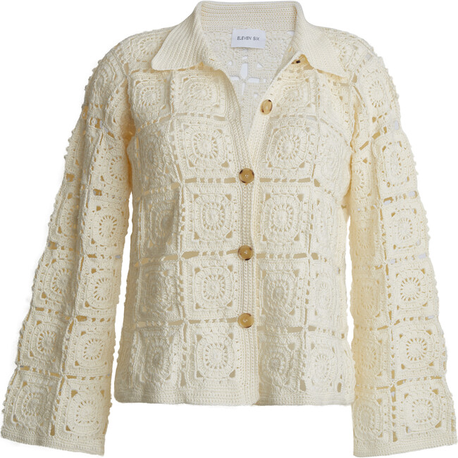 Women's Tasha Crochet Jacket, Ivory