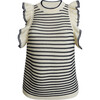 Women's Viola Stripe Tank, Ivory + Navy Stripe - Tank Tops - 1 - thumbnail