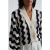 Women's Luna Cardi, Ivory + Navy Combo - Cardigans - 4