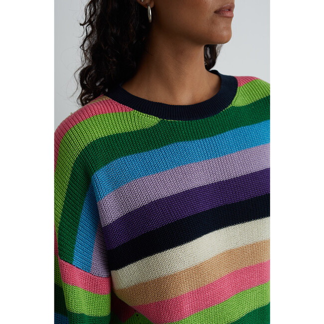 Women's Layla Multi Color Stripe Sweater, Multi Color - Sweaters - 5