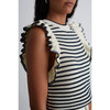 Women's Viola Stripe Tank, Ivory + Navy Stripe - Tank Tops - 4