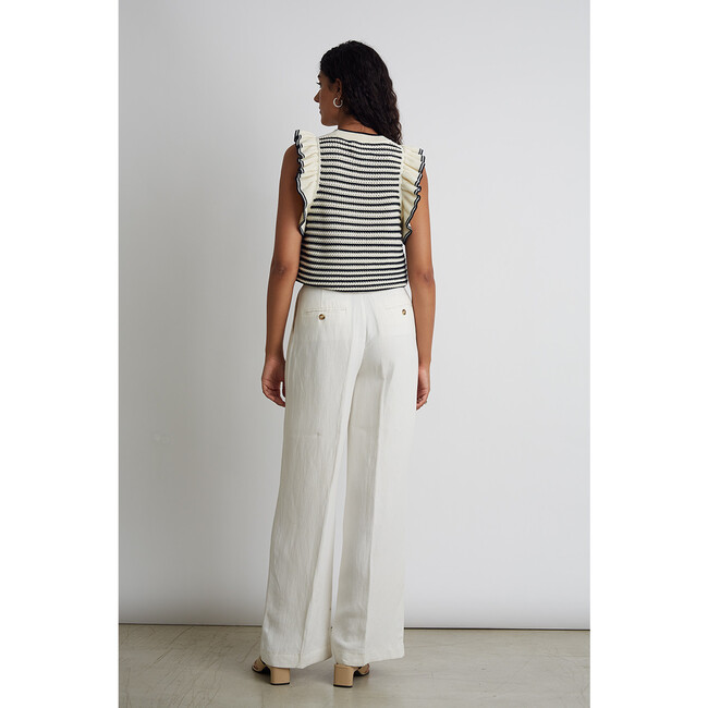 Women's Viola Stripe Tank, Ivory + Navy Stripe - Tank Tops - 5