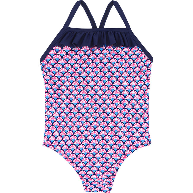 Java Straight Neck One-Piece Swimsuit, Pink Sensu
