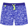 Meno Fluorescent Waist Print Swim Trunk, Folegandros - Swim Trunks - 1 - thumbnail