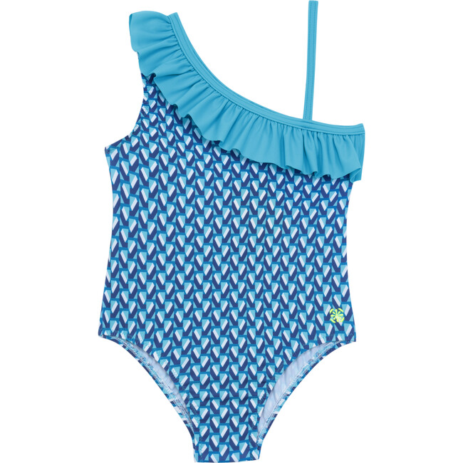Flores Asymmetrical Printed One-Piece Swimsuit, Lucy In The Sea