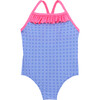 Java Straight Neck One-Piece Swimsuit, Blue Sintra - One Pieces - 1 - thumbnail