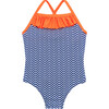 Java Straight Neck One-Piece Swimsuit, Blue Olympe - One Pieces - 1 - thumbnail